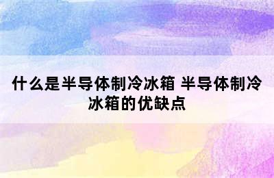 什么是半导体制冷冰箱 半导体制冷冰箱的优缺点